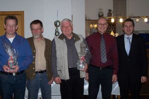 v.l.n.r.: Uwe Amberg (25), Hans-Jürgen Lorke, Dietmar Faber (40), Carsten Höllein, Thomas Lesch