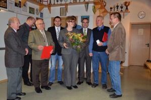 Gruppenbild mit den Geehrten Werner Kessel, Peter Wuttke und Hubert Joppich